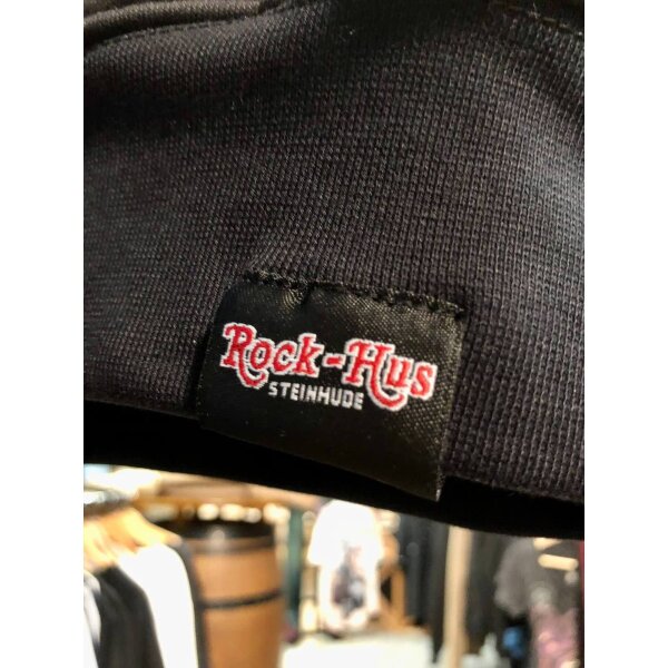 ROCK-HUS Unisex Hoodie Schwarz Grosser Bassschlüssel auf dem Rücken