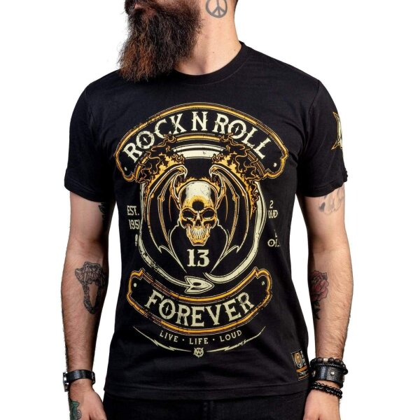 WORNSTAR Herren Artist Asylum Collection Rock N Roll Forever Tee T-Shirt schwarz