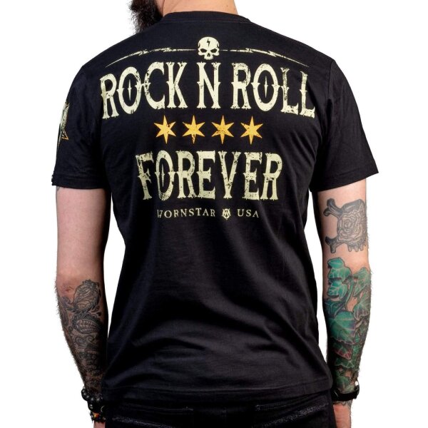 WORNSTAR Herren Artist Asylum Collection Rock N Roll Forever Tee T-Shirt schwarz