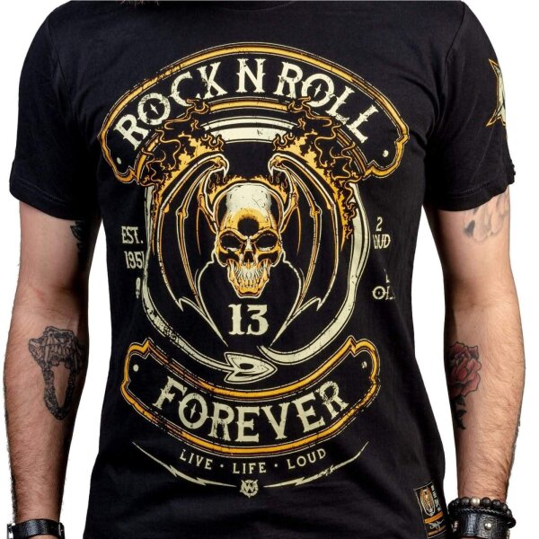 WORNSTAR Herren Artist Asylum Collection Rock N Roll Forever Tee T-Shirt schwarz