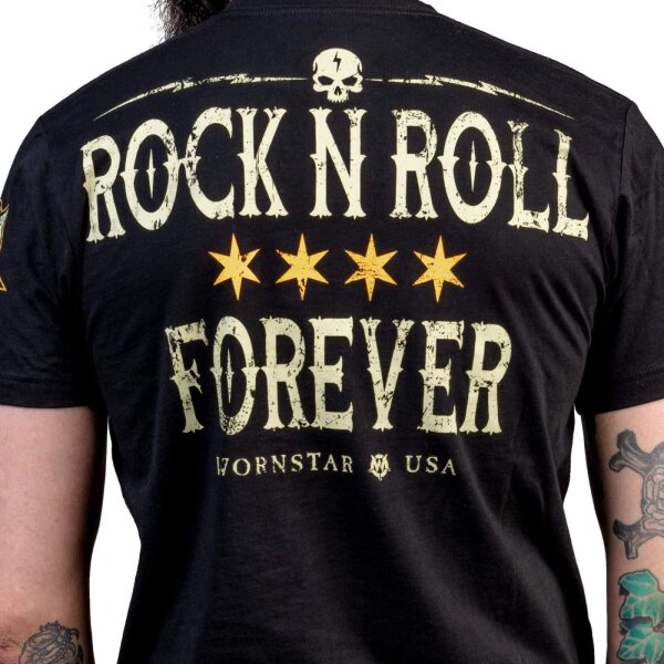 WORNSTAR Herren Artist Asylum Collection Rock N Roll Forever Tee T-Shirt schwarz