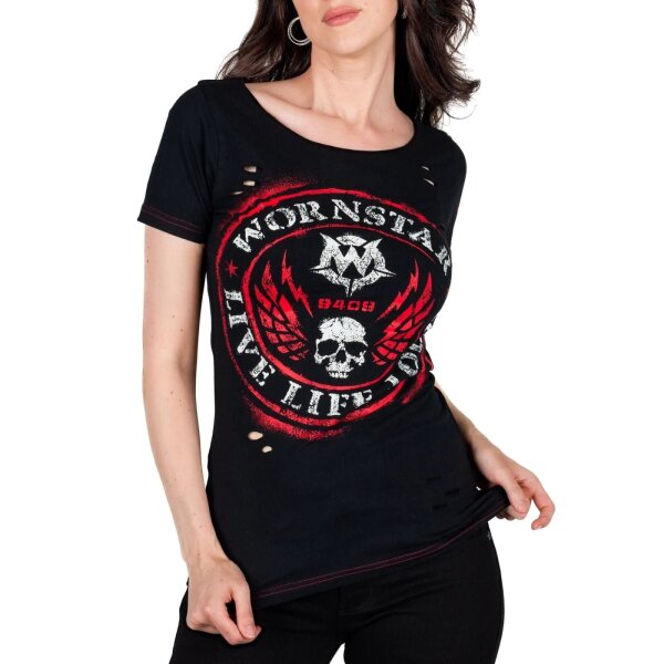 WORNSTAR Damen Sirens Collection Magna Vita Tee T-Shirt schwarz