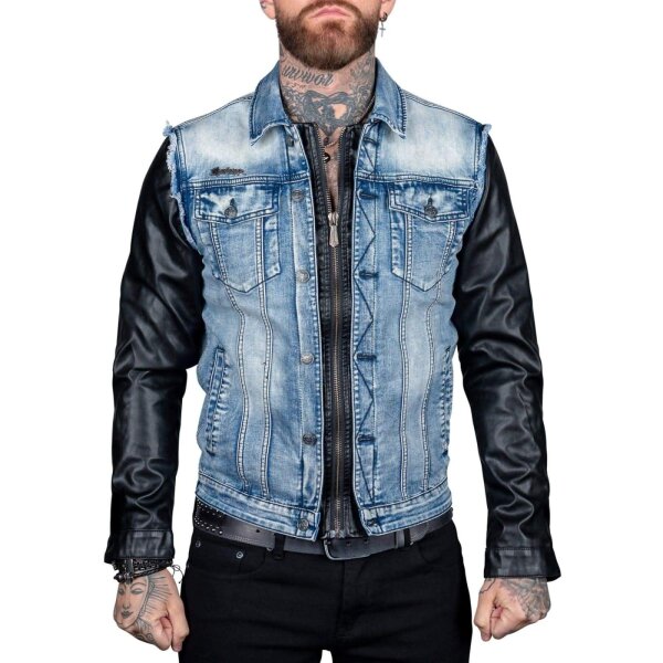 WORNSTAR Herren Whiplash Jacket Faux Leather - Jeans West