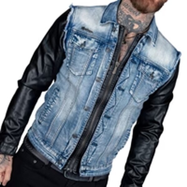 WORNSTAR Herren Whiplash Jacket Faux Leather - Jeans West