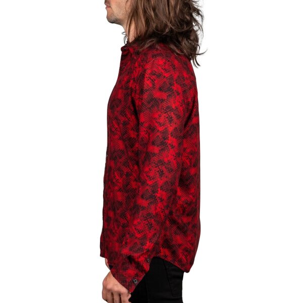 WORNSTAR Herren Rocknrolla Collection Diablero Long Sleeve Button Down Shirt rot