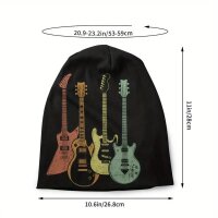 ROCK-HUS Beanie Schwarz Gitarren Bunt