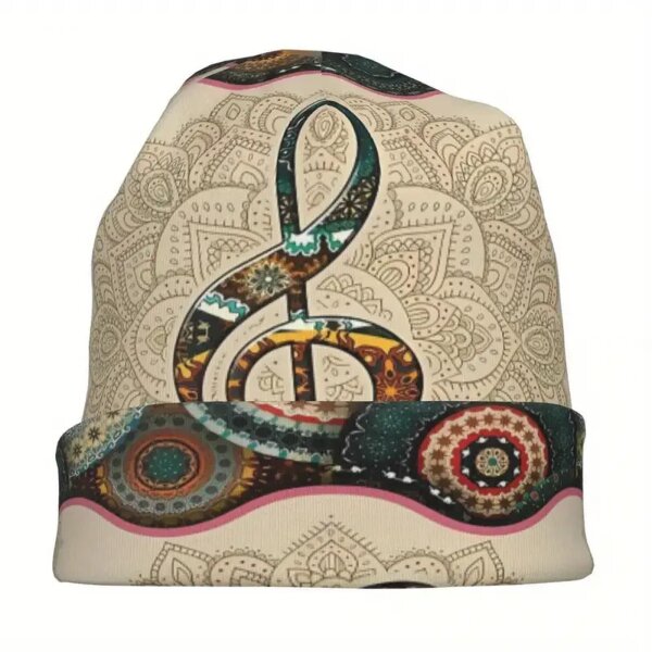ROCK-HUS Beanie Notenschlüssel Mandala Bunt