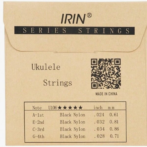 ROCK-HUS Ukulele Saiten IRIN 24-32-34-28 SCHWARZ