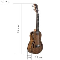 ROCK-HUS Ukulele Walnuss F-Loecher 26 Zoll/67 cm
